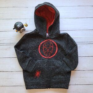 Marvel Spider-Man Toddler Black Gray Zip-Up Hoodie 2T